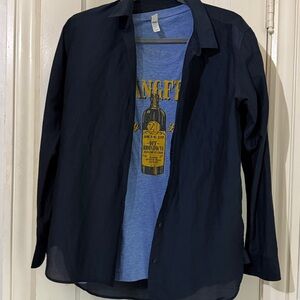 GAP Dark Blue Silk Blend Top